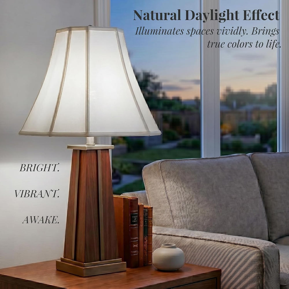 Lamp Shades Set of 2, White Medium Lampshades (6.5"x13"x10.8")...