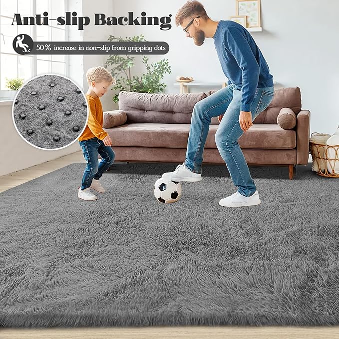 8x10 Area Rugs for Living Room: Fluffy Shag Soft Washable Rug Large Fuzzy Plush - Image 7