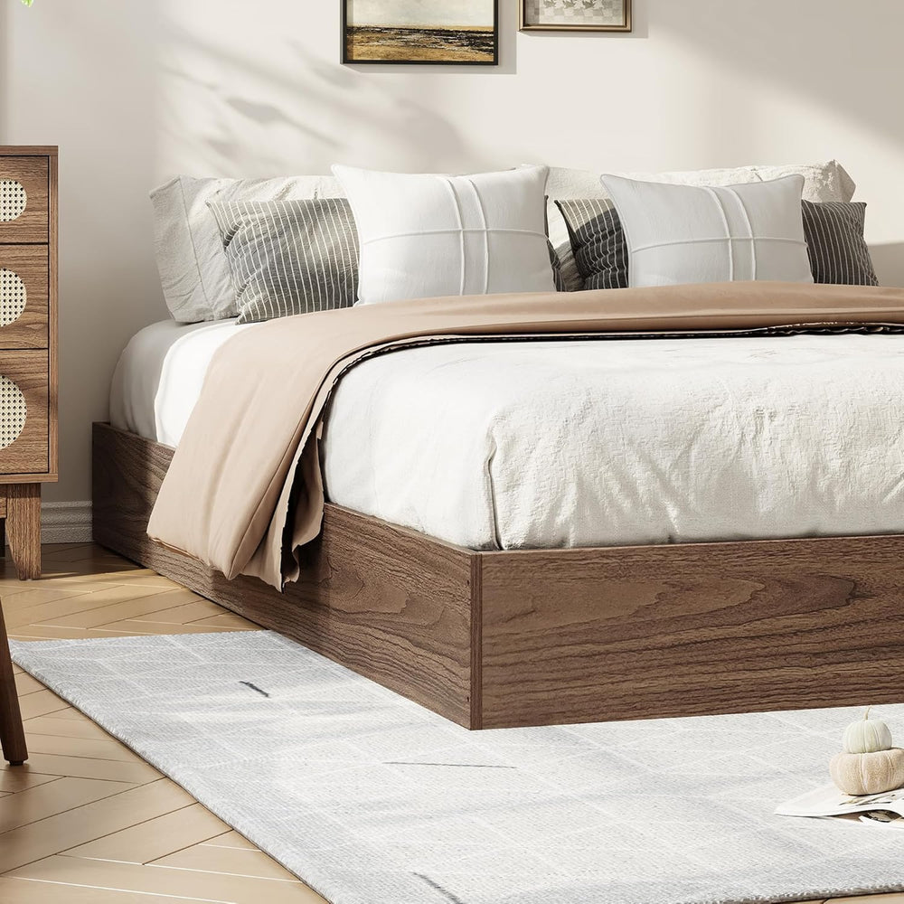 Garvee Wooden Bed Frame, Full Size Platform Bed Frame with Sturdy Slats