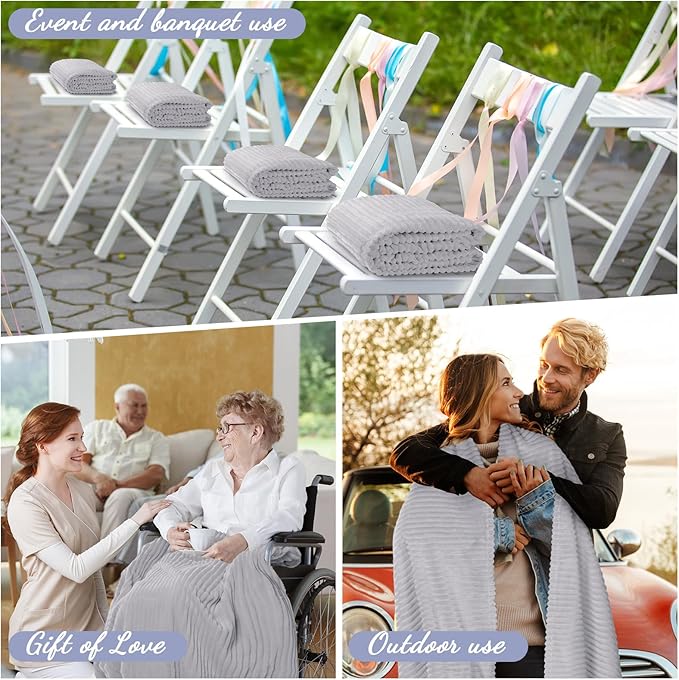 Buryeah 12 Pcs Flannel Throw Blanket Bulk 50 x 60 in Sleepover Blanket Outdoor - Image 5