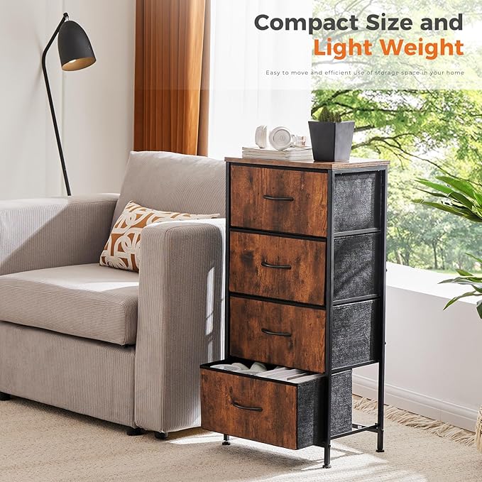Sweetcrispy 4 Drawer Dresser, Fabric Storage Tower Organizer - Image 7