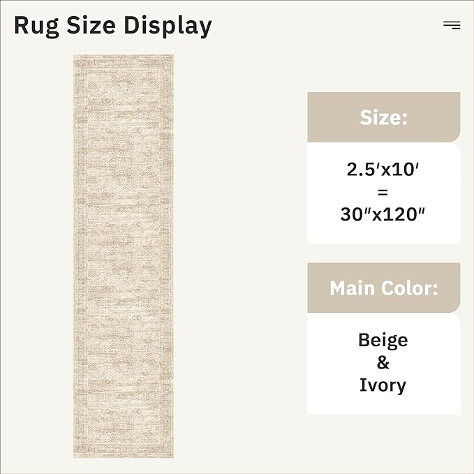 Runner Rug 2'6" x 10' Washable Non-Slip Runner Rugs - Image 4