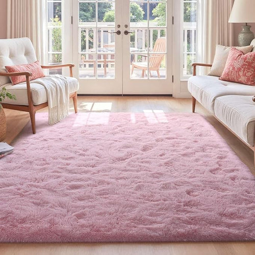 5x7 Ft Pink Rugs for Bedroom Girls, Shag Fluffy Area Rug for Living Room by Cuzwlovita