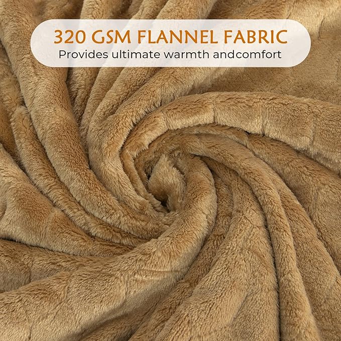 TOONOW Fleece Blanket Textured Fuzzy Plush Throw Blanket Twin Size 60" x 80" - Image 4