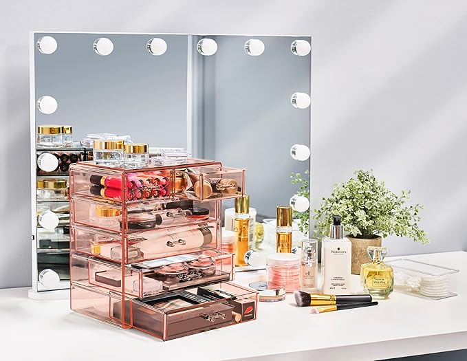 Sorbus Acrylic Makeup Organizer Set, 6-Drawer Vanity & Countertop Cosmetic - Image 2