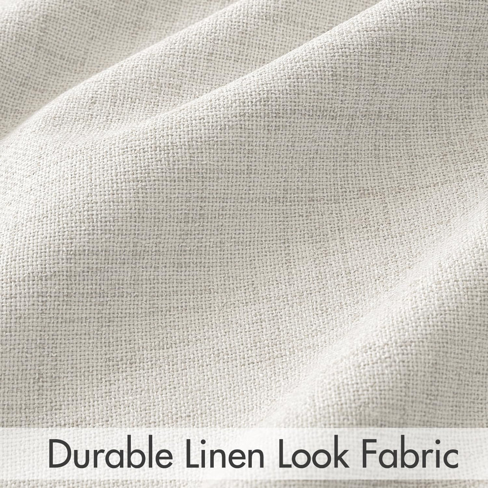 MIULEE 100% Blackout Curtains Linen Curtains & Drapes 90 Inches Long, Beige