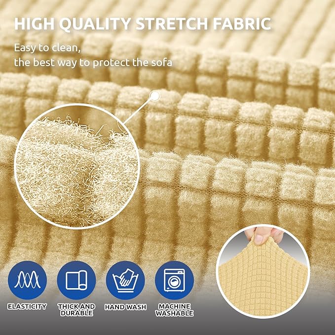 KEKUOU Stretch Loveseat Sofa Cover Slipcover, Couch Covers - Image 5