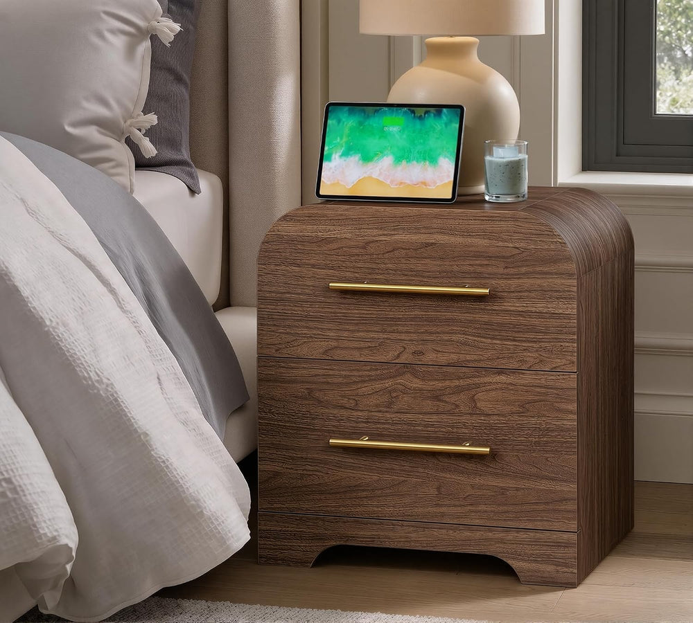 63" Wide 9 Drawer Dresser and Nightstand Set 3 Piece, Walnut