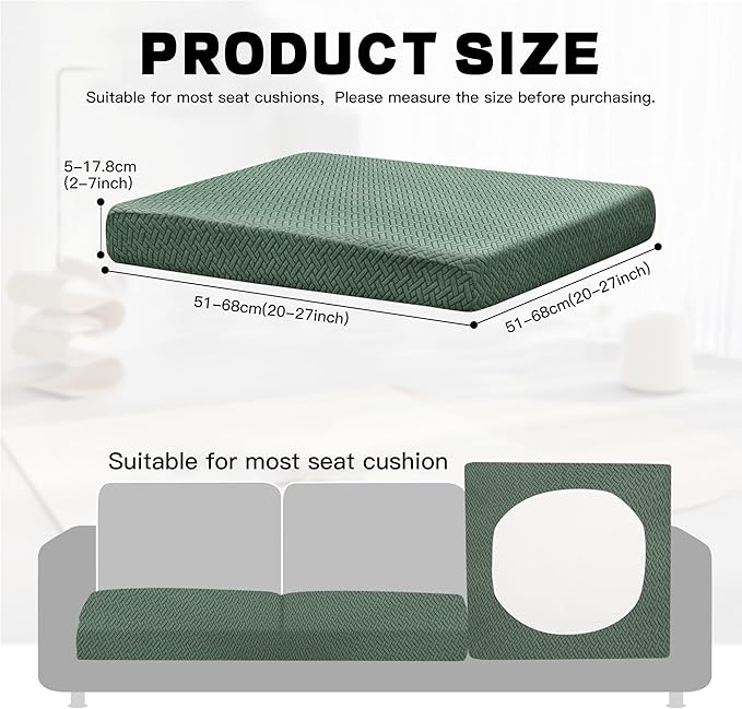 8Pcs Outdoor Cushion Covers, Patio Cushion Covers, Stretch Elastic Slipcovers