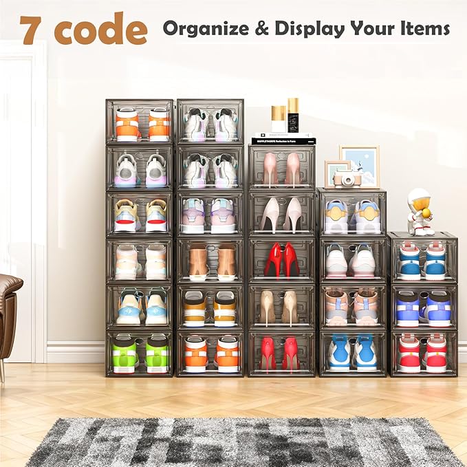 12 Pack Clear Shoe Storage Organizer - Image 8