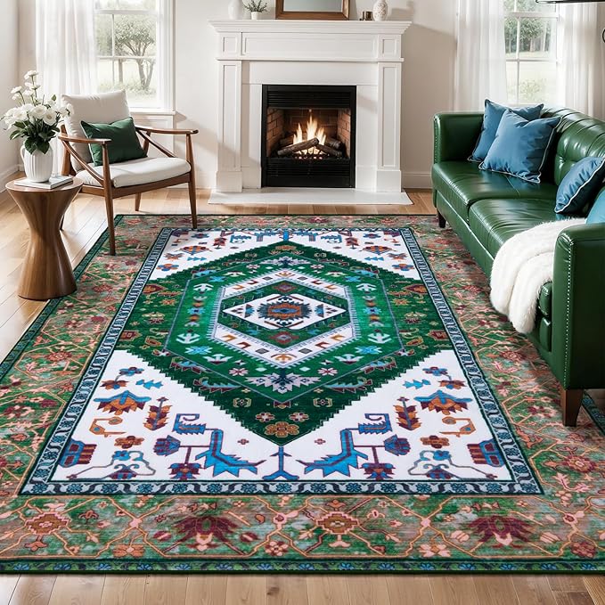 SERISSA 6x9 Area Rugs for Living Room, Large Washable Non-Slip Boho Rug by SERISSAHomeDecorCollection