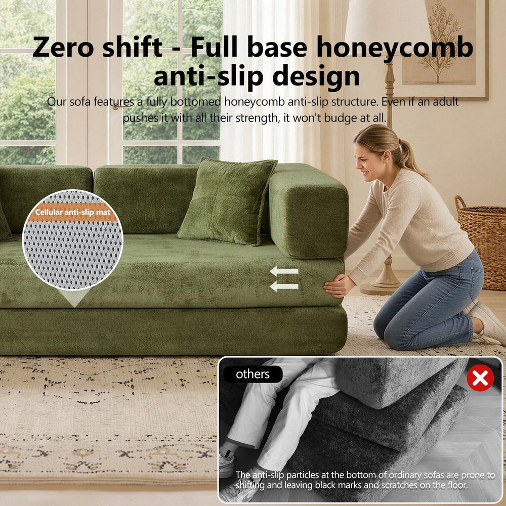 79" Boneless Couch for Living Room, Futon Sleeper Sofa Bed