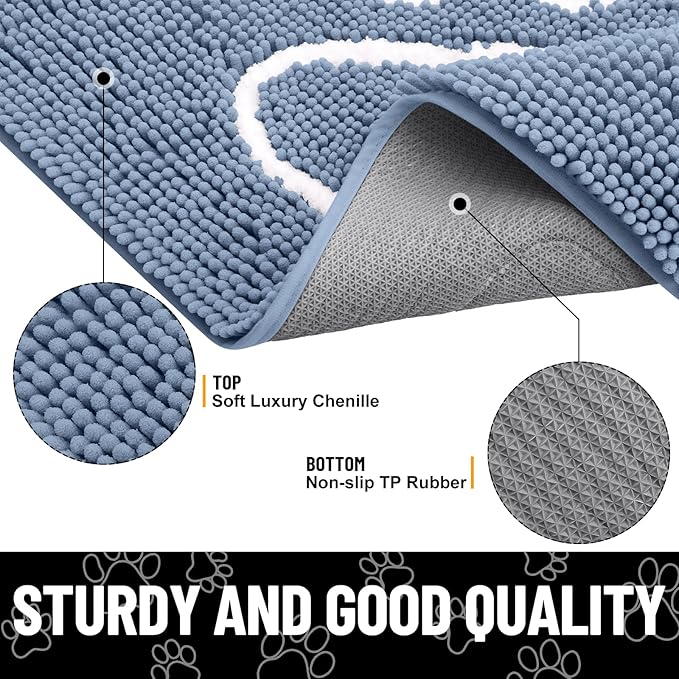 Smiry Dog Door Mat for Muddy Paws, Absorbent Dirt Trapper Non Slip Quick Dry - Image 3