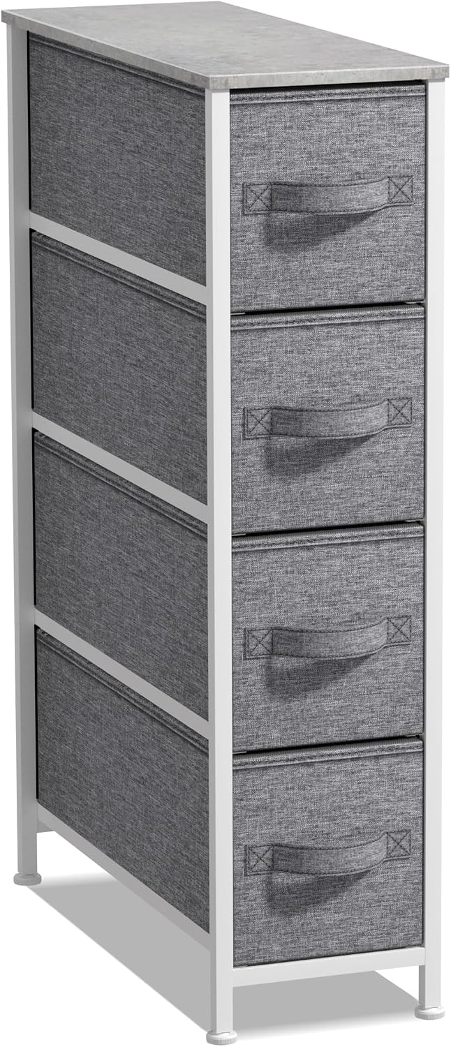 sorbus 4-drawer narrow dresser for bedroom (grey), main product view