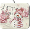 Giwawa Pink Snowman Dish Drying Mat Xmas Trees Bird Winter Snowy Scene Dish by Giwawa