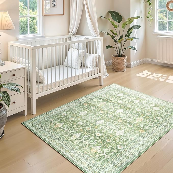 Lofus 3x5 Area Rug for Entryway, Light Green Non Slip Area Rugs for Kitchen - Image 5