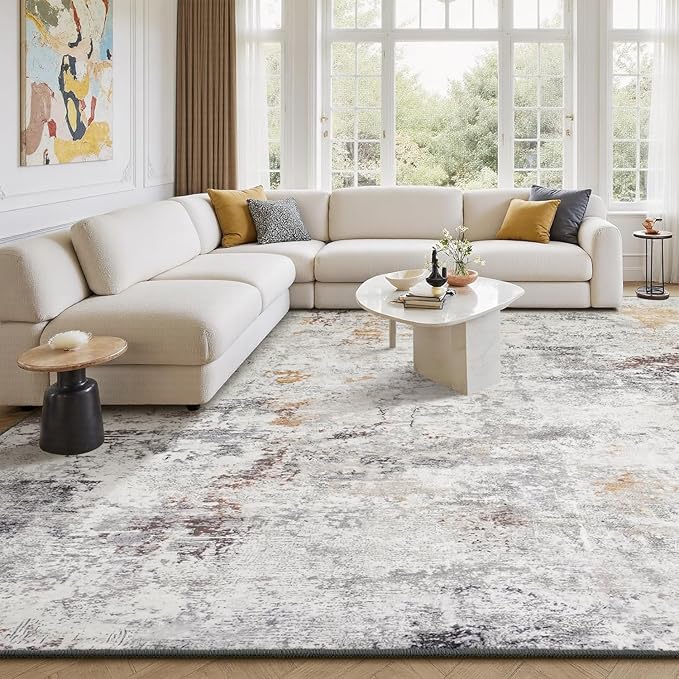 Rugflix 5x7 Area Rugs for Living Room, Washable Large Rug Stain-Resistant Low - Image 9
