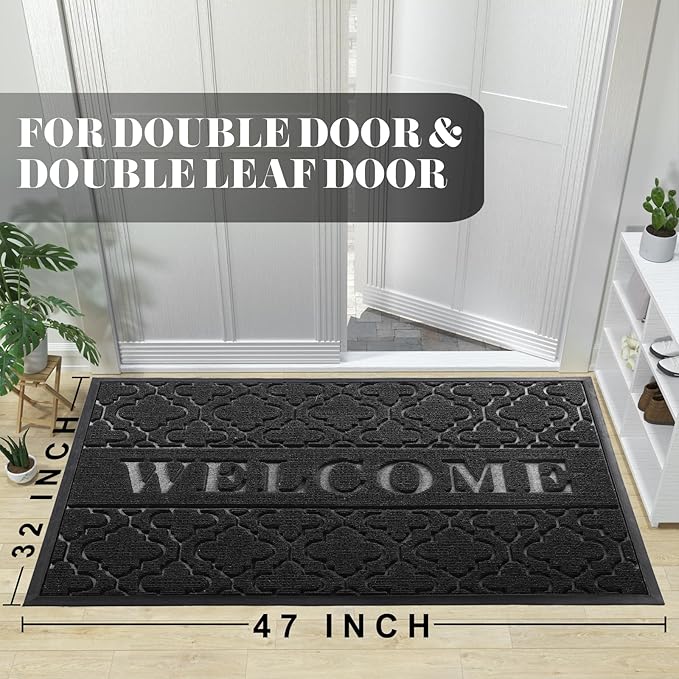 Yimobra Welcome Mat Outdoor Indoor, All-Season Waterproof Front Door Mat - Image 2