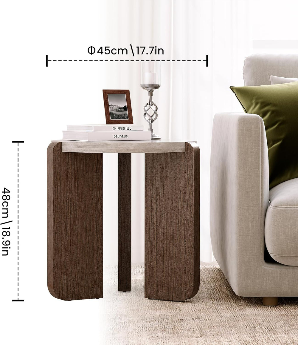 SUNBURY Side Table, Small Round End Table with 3 Legs, Nightstand for Small S...