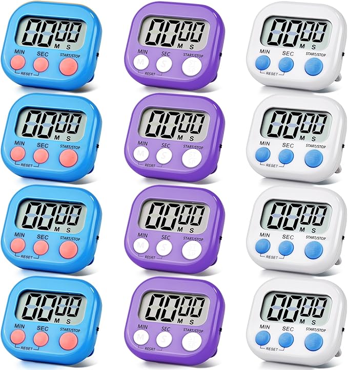 12 Pack Digital Kitchen Timer Magnetic Digital Timer by Unknown