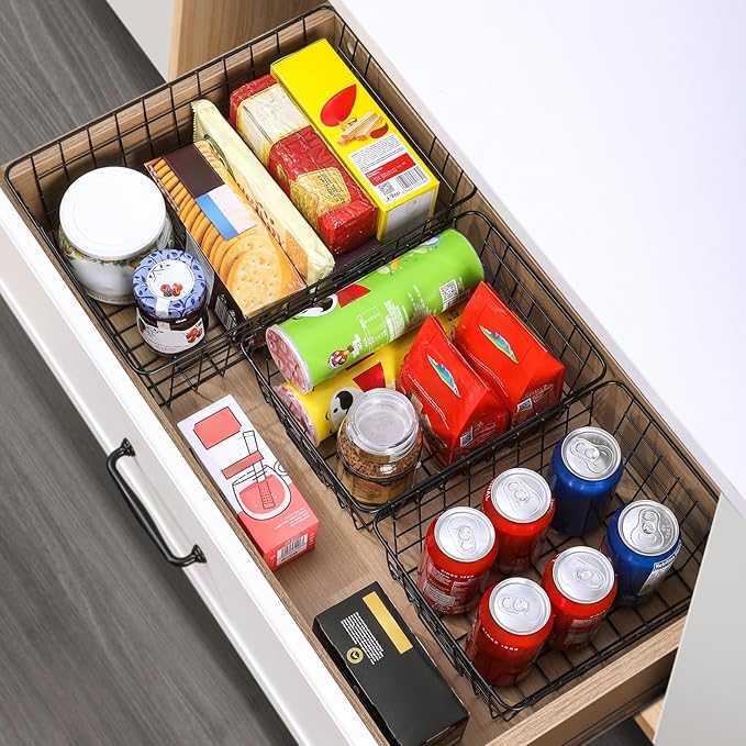 6 Pack Wire Baskets for Pantry Organization and Storage, Kitchen Organizer - Image 6