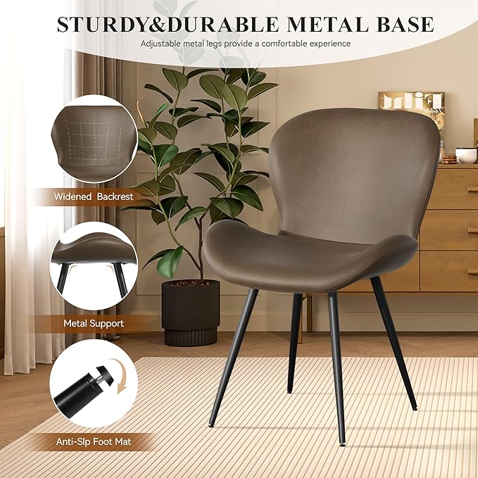 Nalupatio Dining Chairs Set of 2, Modern Dining Room Chairs Comfy Backrest Th...