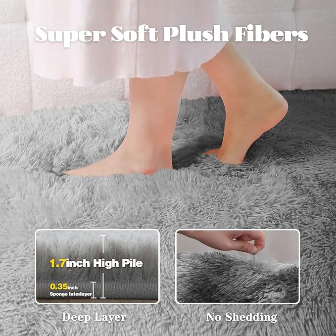 6x9 Area Rug for Living Room: Fluffy Shag Soft Washable Rugs Large Fuzzy Plush - Image 2