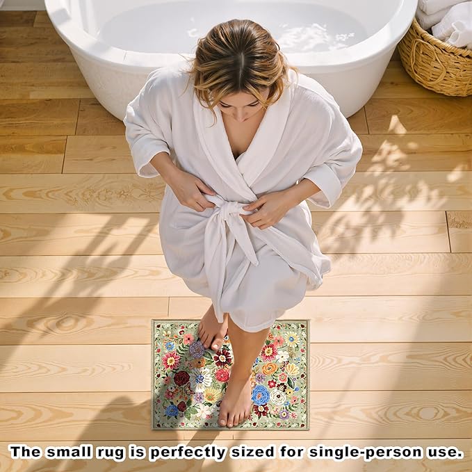 Area rugs 24x17 Inch Home Decor Entry Rug Green, Small Door Mat Bath Mats - Image 2