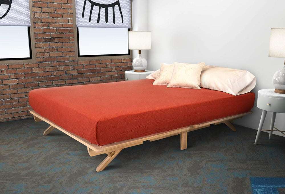 KD Frames Fold Platform Bed - Full Bed Frame - Unfinished Wood Bed Frame - Fu...