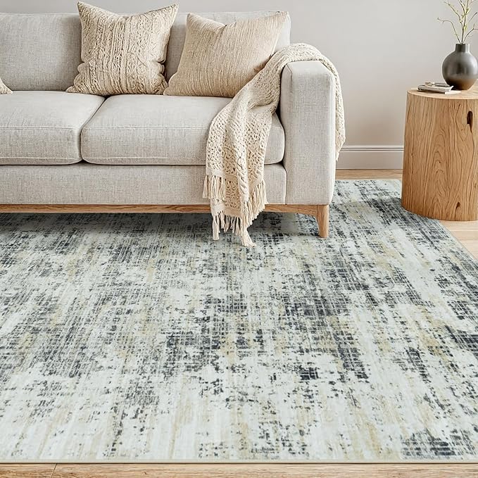 10x12 Area Rugs for Living Room Washable Rug: Anti-Skid Abstract Modern Living - Image 7
