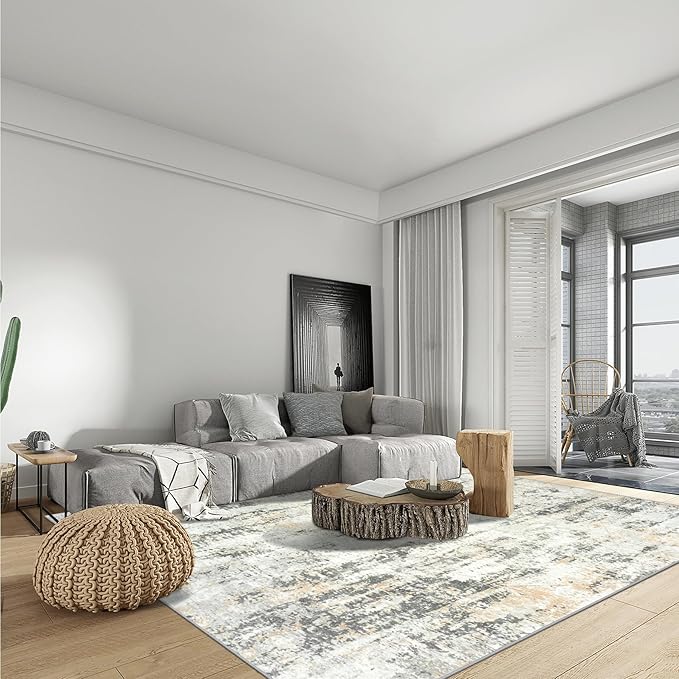 6x9 Area Rugs Washable Rug: Large Modern Abstract Living Room Rug Soft - Image 3
