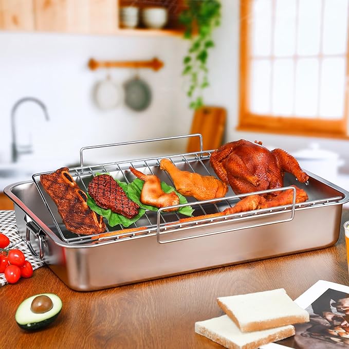 Teenyyou Extra Large Stainless Steel Turkey Roaster