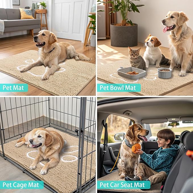 Smiry Dog Door Mat for Muddy Paws, Absorbent Dirt Trapper Non Slip Quick Dry - Image 8