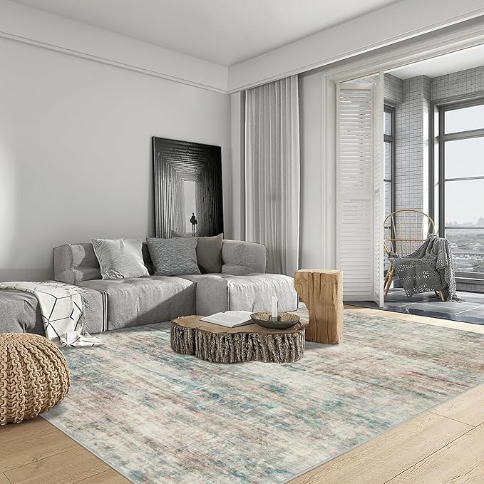 9x12 Area Rugs Washable Rug: Modern Abstract Living Room Rug Soft Anti-Skid - Image 4
