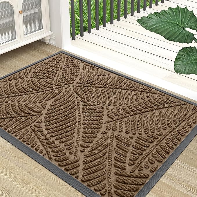 Colorxy Waterproof Doormat, Sturdy Natural Rubber Front Indoor Mat, Non Slip by Colorxy