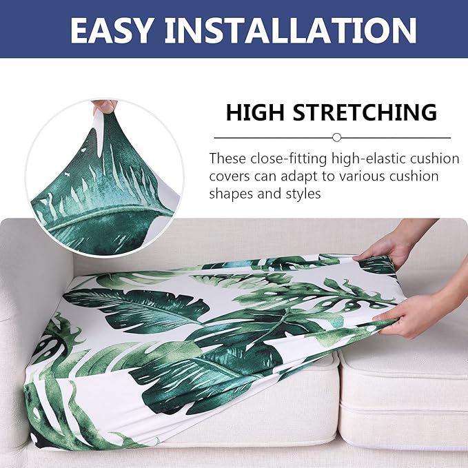 hyha Printed Couch Cushion Covers, Floral Sofa Covers Washable - Image 4