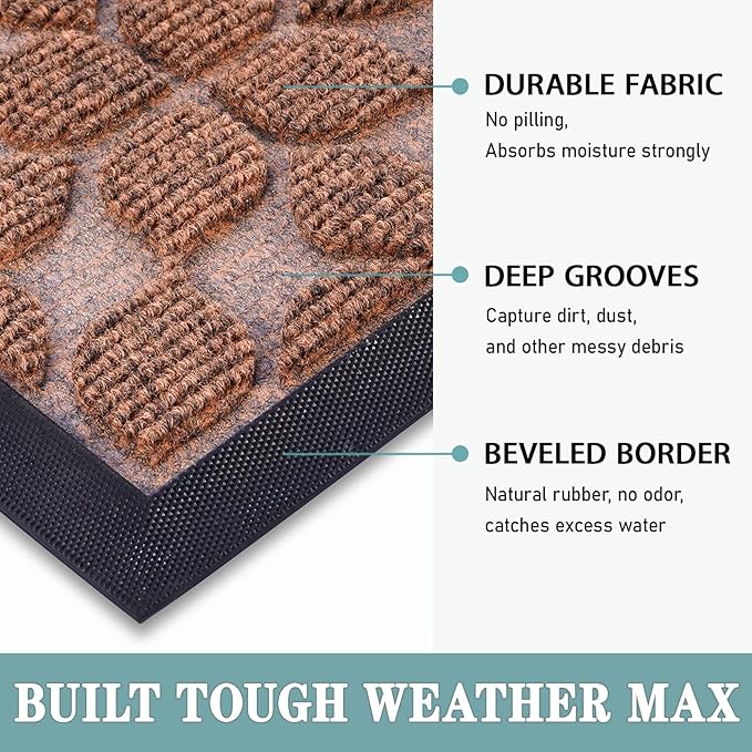 Bulijojo Sturdy Front Entrance Doormats, Durable Heavy Duty Welcome Mat - Image 3