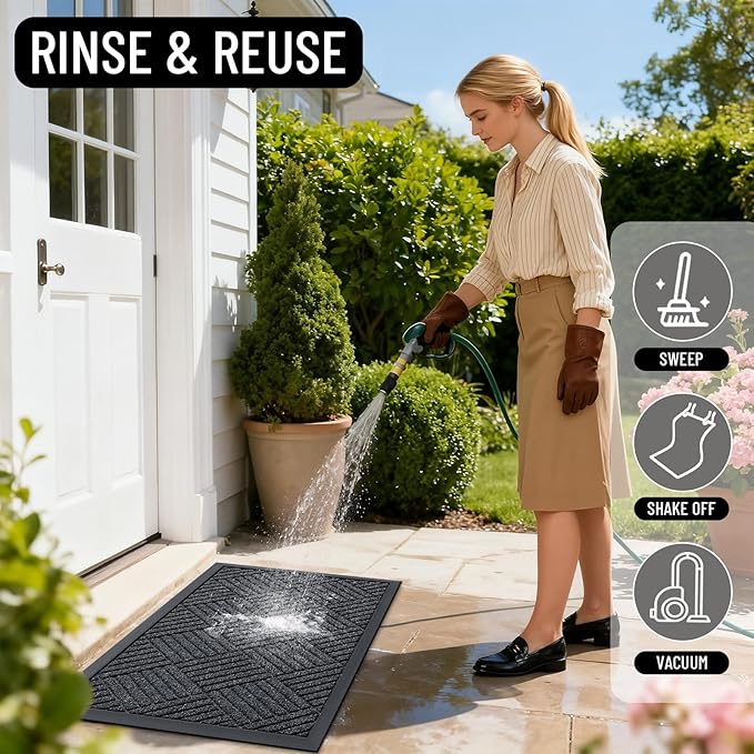 OLANLY Front Door Mat Outside Entrance 47x32, Heavy Duty Sturdy Natural Rubber - Image 7