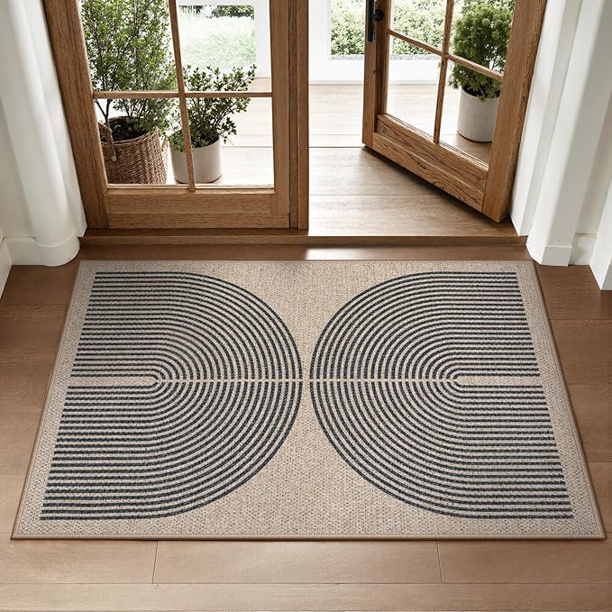 Lahome Enfys Rainbow Easy Jute Rug, 2x3 Farmhouse Kitchen Rugs Non Slip by Lahome
