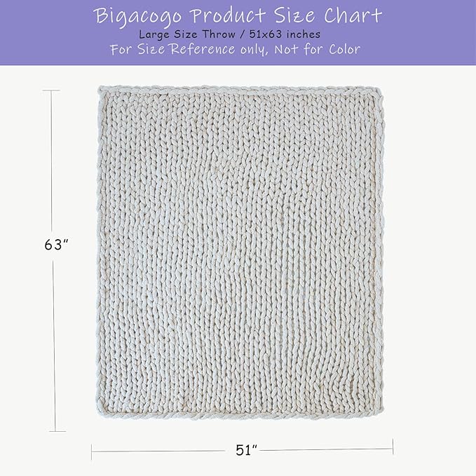 Bigacogo Chunky Knit Throw Blanket - Image 2