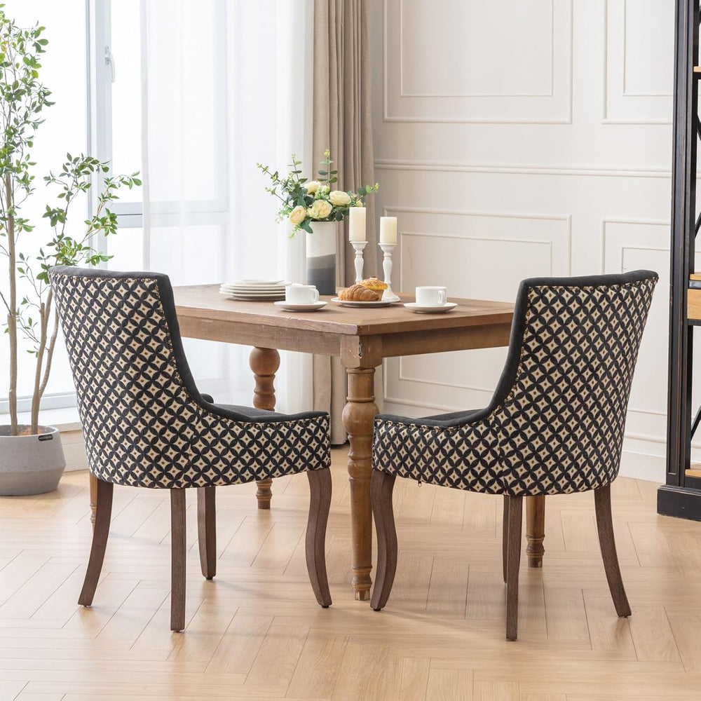 Ball & Cast Mid-Century Upholstered Dining Chairs Set of 2, Thickened Fab...