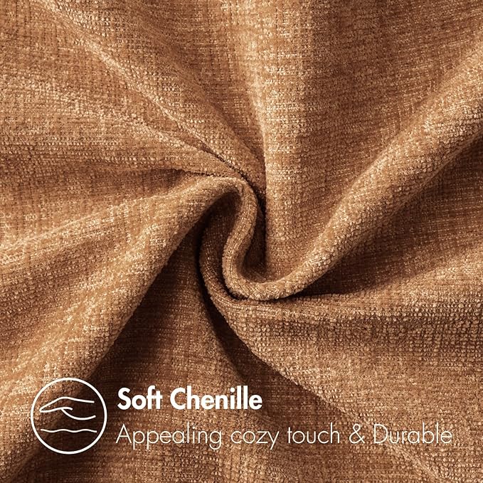 MIULEE Pack of 2 Brown Throw Pillow Covers 24x24 Inch Soft Chenille Pillow - Image 2