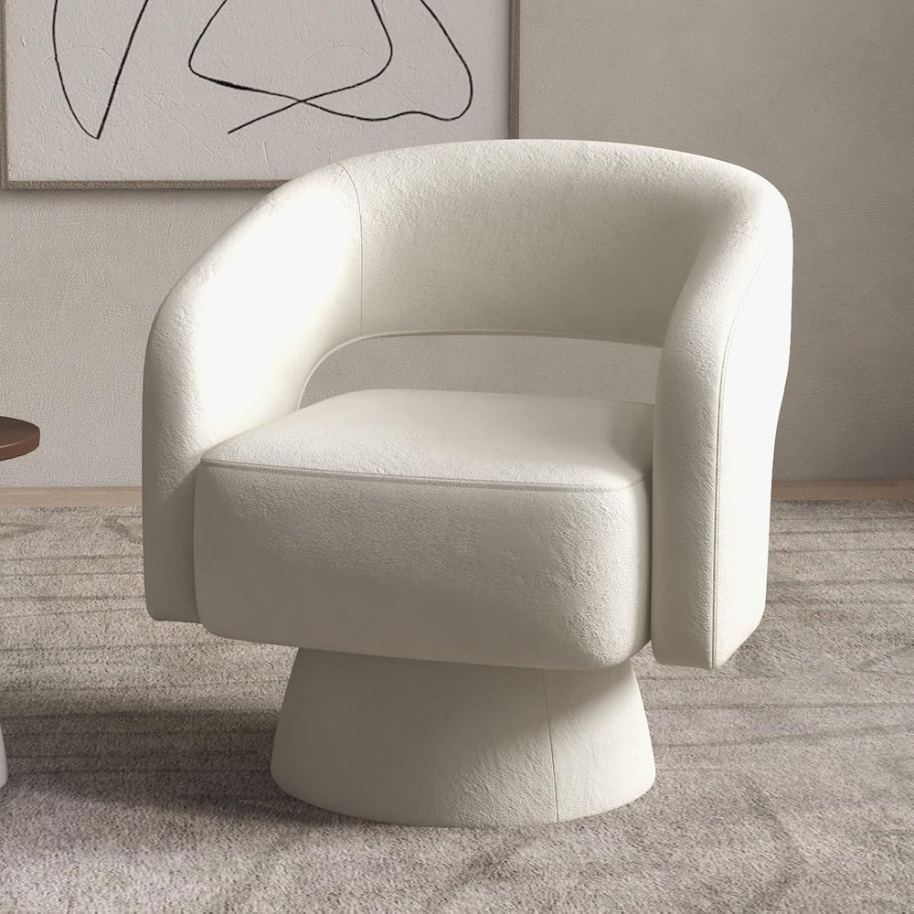 Bonzy Home Swivel Barrel Chair, Set of 2 Velvet Accent Armchair 360 Degree Sw...