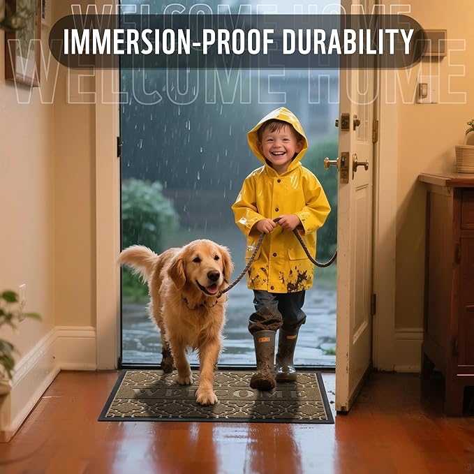 Yimobra Welcome Mat Outdoor Indoor, All-Season Waterproof Front Door Mat - Image 5