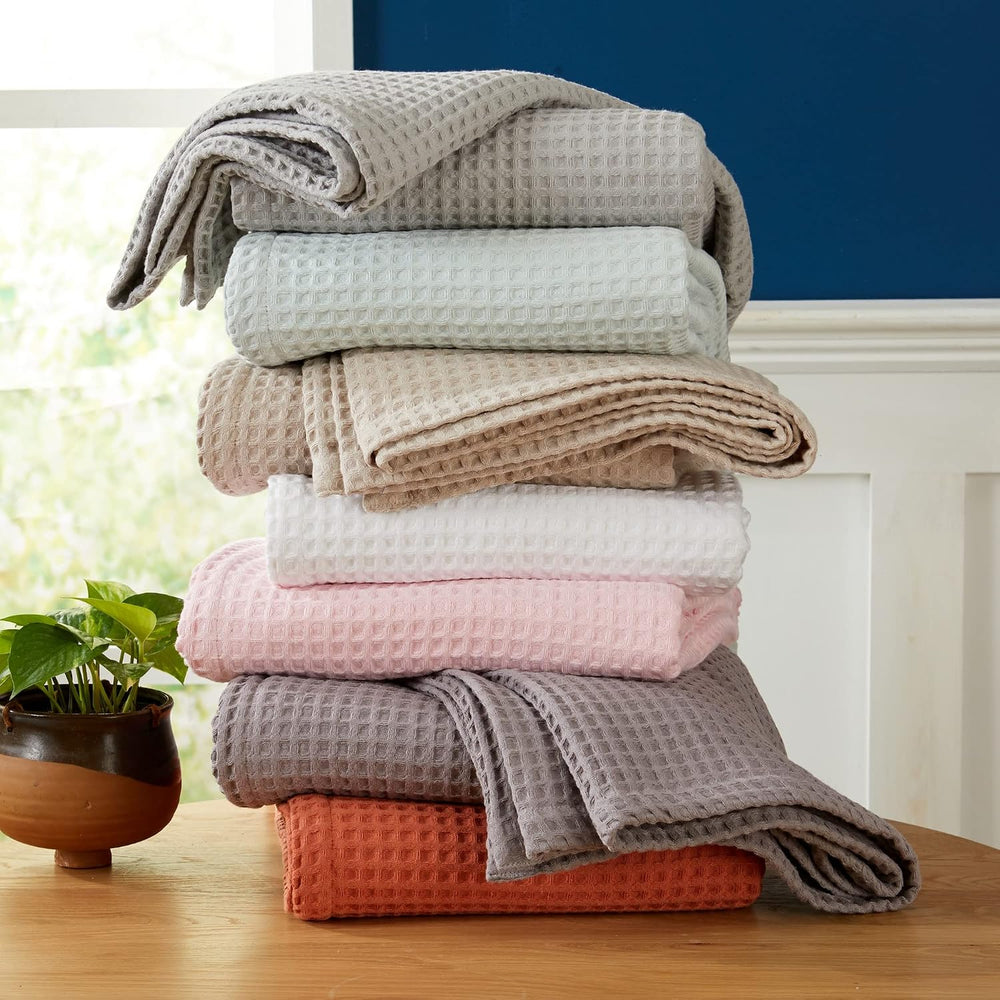 100% Cotton Waffle Weave Bed Blanket | Soft, Breathable, and Lightweight Blan...