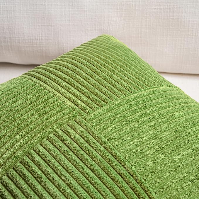 Fancy Homi Set of 2 Lime Green Lumbar Decorative Throw Pillow Covers 12x20 Inch - Image 3