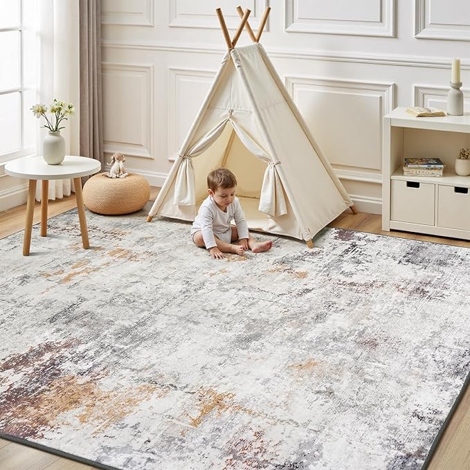 Rugflix 8x10 Area Rugs for Living Room, Washable Large Rug Stain-Resistant Low - Image 8