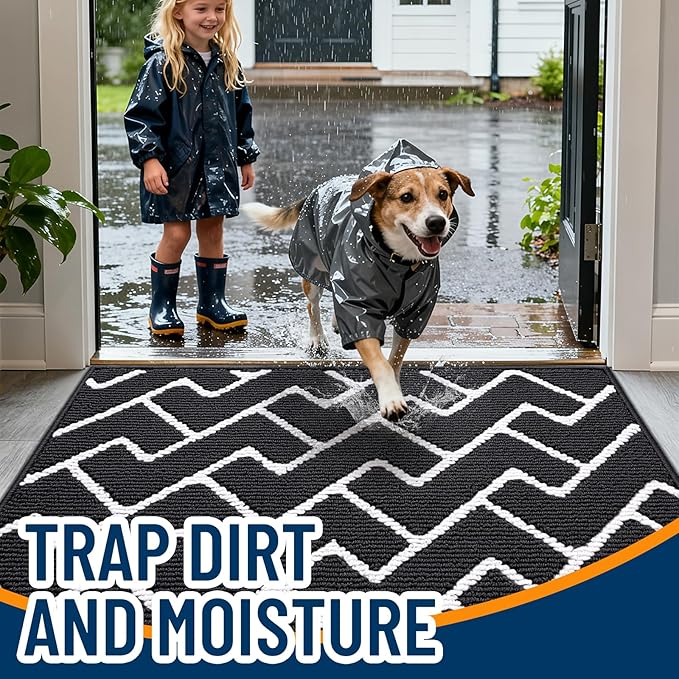 OLANLY Front Door Mat, Non-Slip Rubber Backing, Dirt Resistant and Absorbent - Image 2