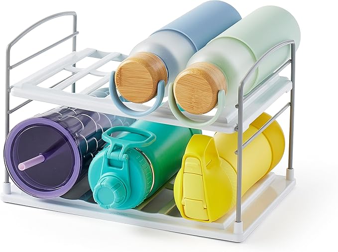 YouCopia UpSpace Water Bottle and Travel Mug Cabinet Organizer, Adjustable by YouCopia