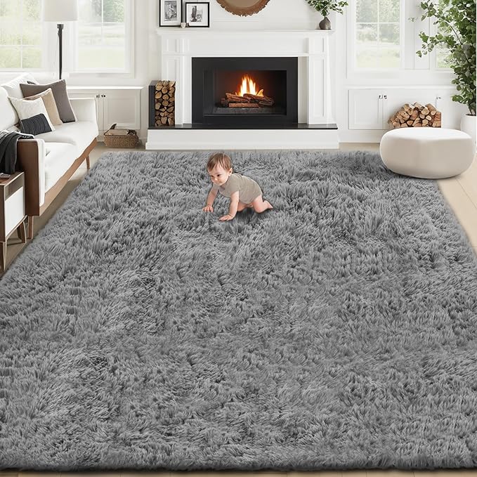 6x9 Area Rug for Living Room: Fluffy Shag Soft Washable Rugs Large Fuzzy Plush by VECARF